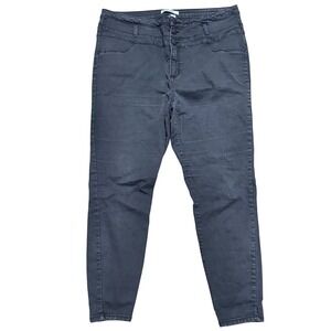 Refuge Plus 16 High Rise Skinny Jeans Black Faded Button Fly Stretch Jeggings